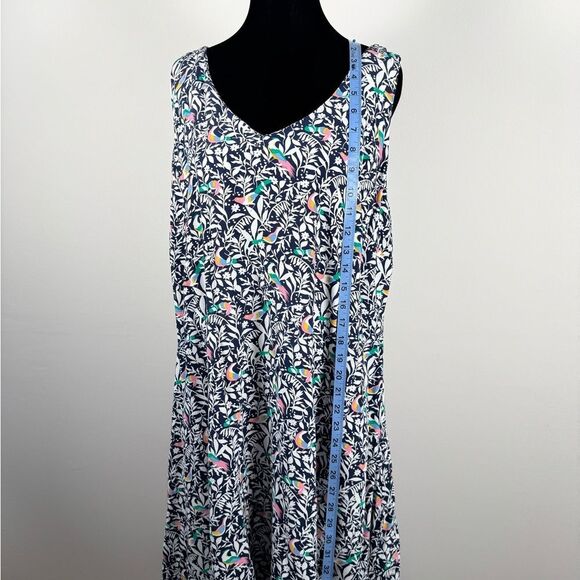 LOFT Navy and White Floral Dress - Picture 3 of 9